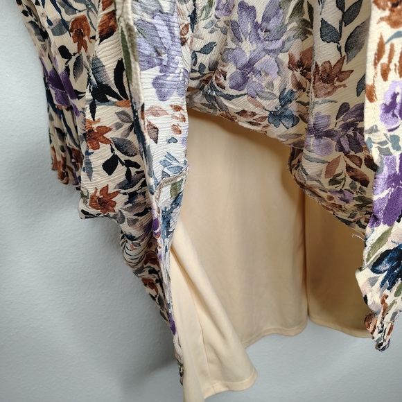 Torrid Mini Gauze Lace-Up Skater Dress Floral Print Circular Flounce Sleeves 3x - Picture 14 of 15